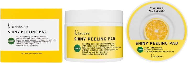 Пилинг-диски для лица с экстрактом лимона Lemon Shiny Peeling Pad, 70 шт
