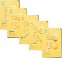 Pure Essence Mask Sheet Lemon набор из тканевых масок для лица, 23 мл*5 шт, Holika Holika
