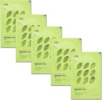 Pure Essence Mask Sheet Green Tea набор из тканевых масок для лица, 23 мл*5 шт, Holika Holika