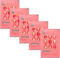 Pure Essence Mask Sheet Strawberry набор из тканевых масок для лица, 23 мл*5 шт, Holika Holika