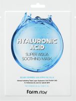 FARMSTAY Hyaluronic Acid Super Aqua Soothing Mask тканевая маска для лица с гиалуроновой кислотой, 25 мл, FARMSTAY
