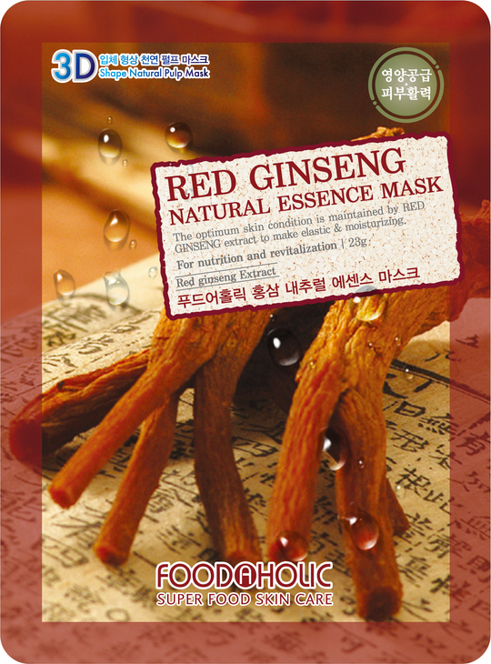 Омолаживающая тканевая 3D маска с экстрактом красного женьшеня Red Ginseng Natural Essence Mask