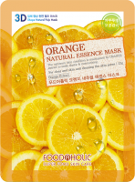 Тканевая 3D маска с экстрактом апельсина для сужения пор FoodaHolic Orange Natural Essence Mask