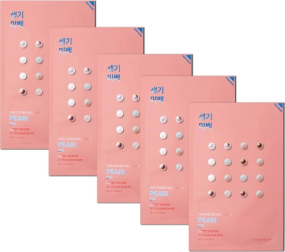 Pure Essence Mask Sheet Pear набор из тканевых масок для лица, 23 мл*5 шт, Holika Holika