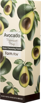 FARMSTAY Avocado Premium Pore Deep Cleansing Foam Увлажняющая пенка для лица с авокадо вид 1