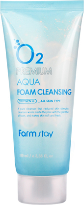 FARMSTAY O2 Premium Aqua Foam Cleansing Увлажняющая пенка для лица вид 2
