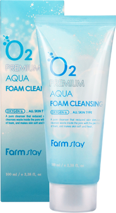 FARMSTAY O2 Premium Aqua Foam Cleansing Увлажняющая пенка для лица