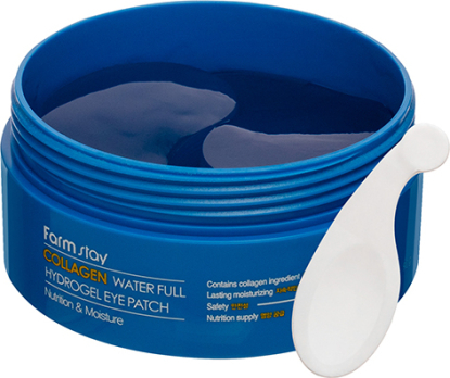 FARMSTAY Collagen Water Full Hydrogel Eye Patch гидрогелевые патчи для глаз с коллагеном вид 1