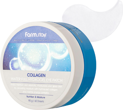 FARMSTAY Collagen Water Full Hydrogel Eye Patch гидрогелевые патчи для глаз с коллагеном вид 3