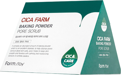 FARMSTAY Cica Farm Baking Powder Pore Scrub успокаивающий скраб для лица с центеллой вид 2