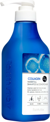 FARMSTAY Collagen Water Full Shampoo & Conditioner увлажняющий шампунь-кондиционер для волос вид 1