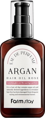 FARMSTAY Eau De Perfume Argan Hair Oil Rose Восстанавливающее масло для волос с ароматом розы