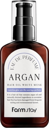 FARMSTAY Eau De Perfume Argan Hair Oil White Musk Восстанавливающее масло для волос с ароматом белого мускуса