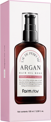 FARMSTAY Eau De Perfume Argan Hair Oil Rose Восстанавливающее масло для волос с ароматом розы вид 2