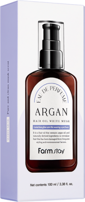 FARMSTAY Eau De Perfume Argan Hair Oil White Musk Восстанавливающее масло для волос с ароматом белого мускуса вид 1